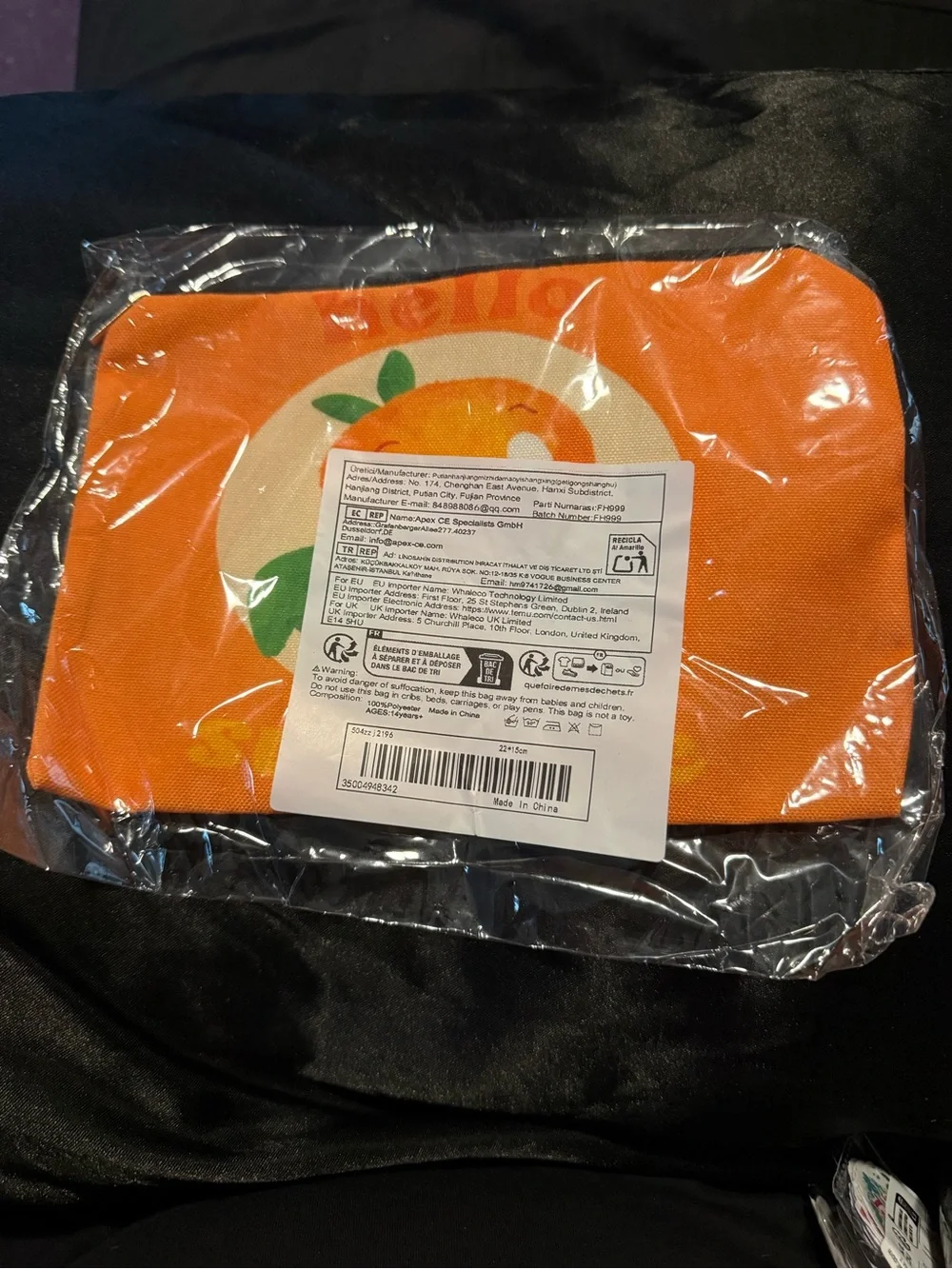 Orange Bird Makeup Bag